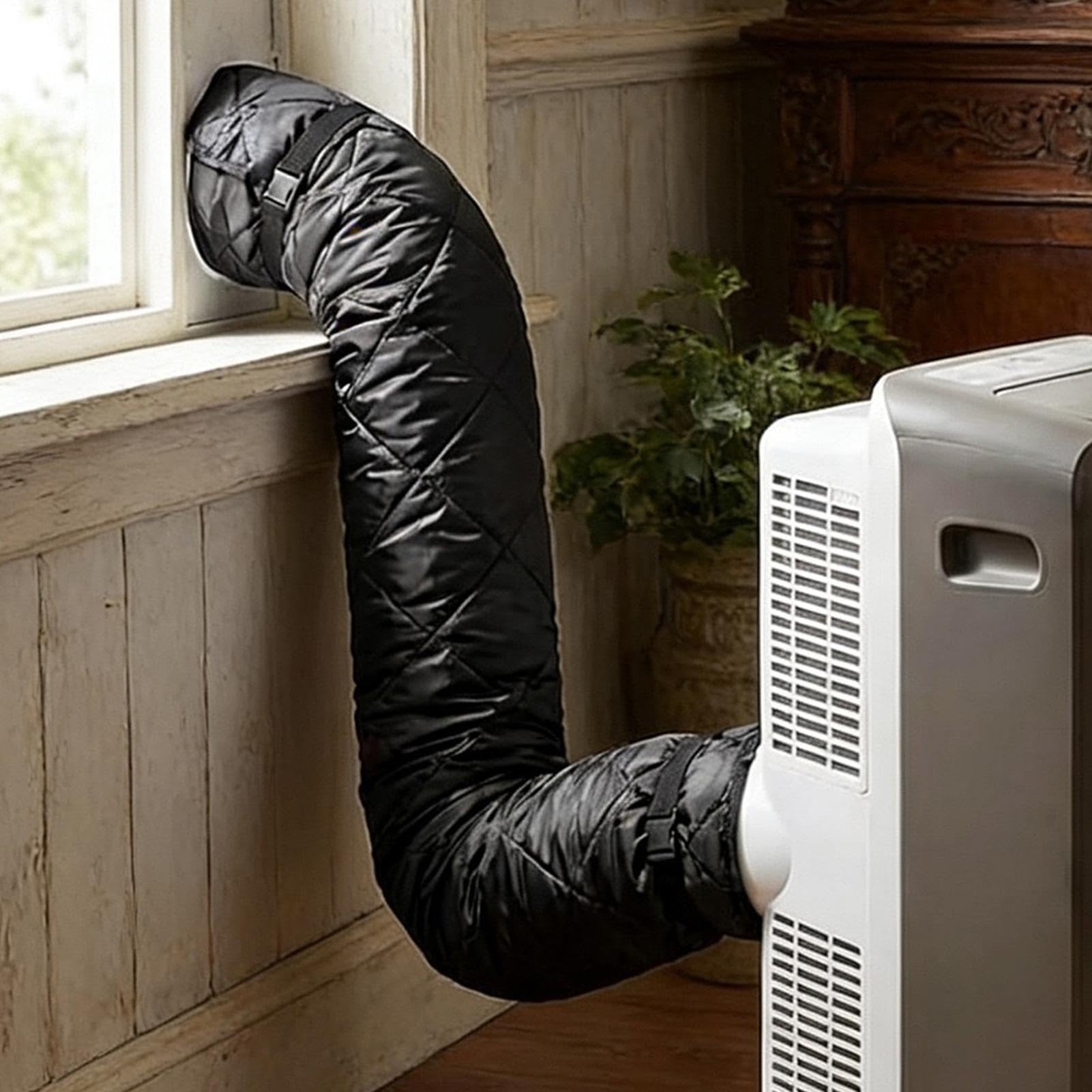 Air Conditioner Exhaust Hose Cover, Portable Air Conditioner Hose Insulation Cover Kit | Washable Duct Vent Accessories With 4 Straps For 5 & 5.9-inch Diameter Window Outdoor Outside RV Door