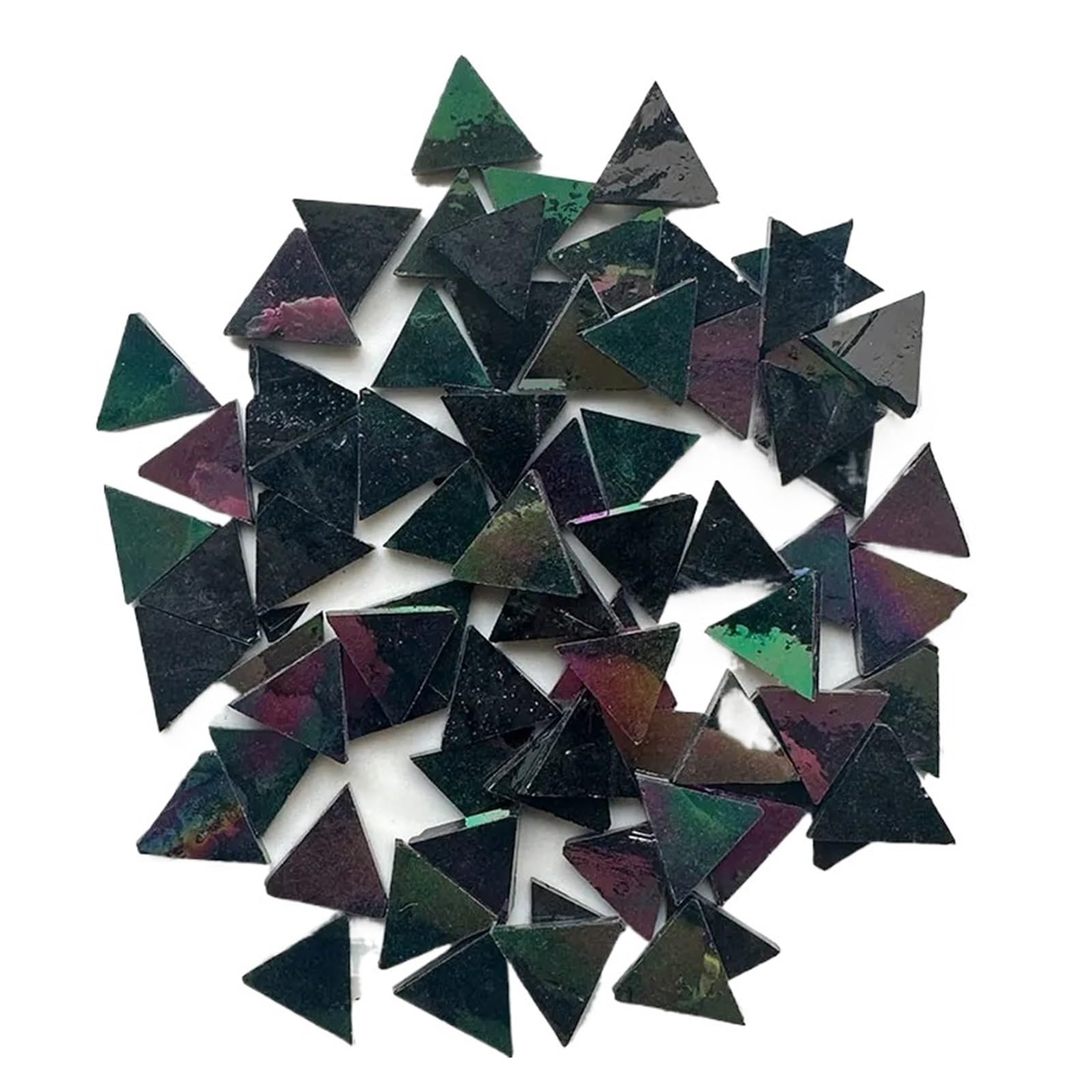 Btryldcfa Multi-Colored Mosaic Tiles 50G Triangle Translucent Mica Mosaic Tiles Colorful Glass Tile Diy Making For Craft Arts(Multi-Colored)