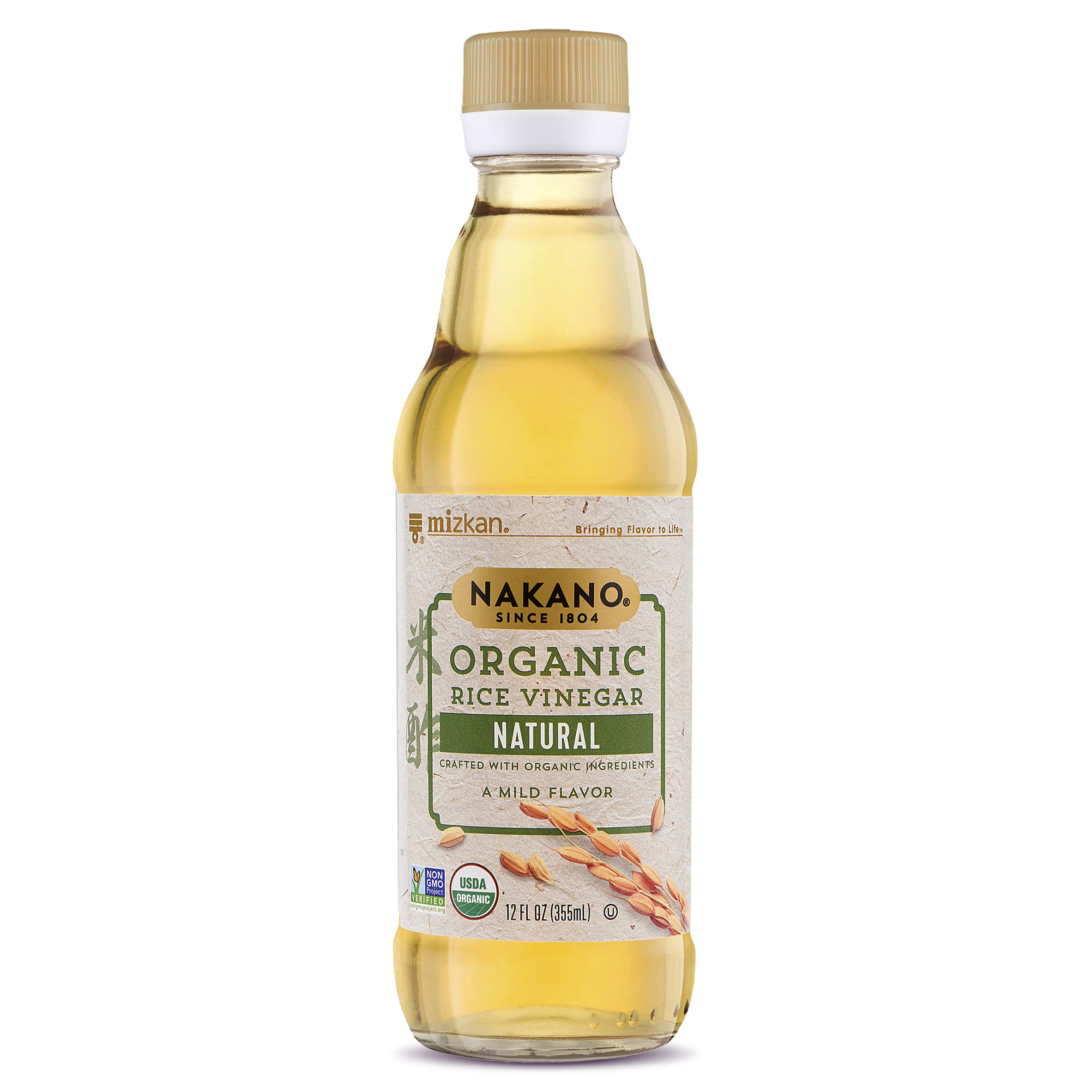 Nakano Natural Organic Rice Vinegar, Vinegar for Stir Fry Sauce, Salad Vinaigrette and Marinade, Cooking Vinegar to Use in Recipes, 12 FL OZ