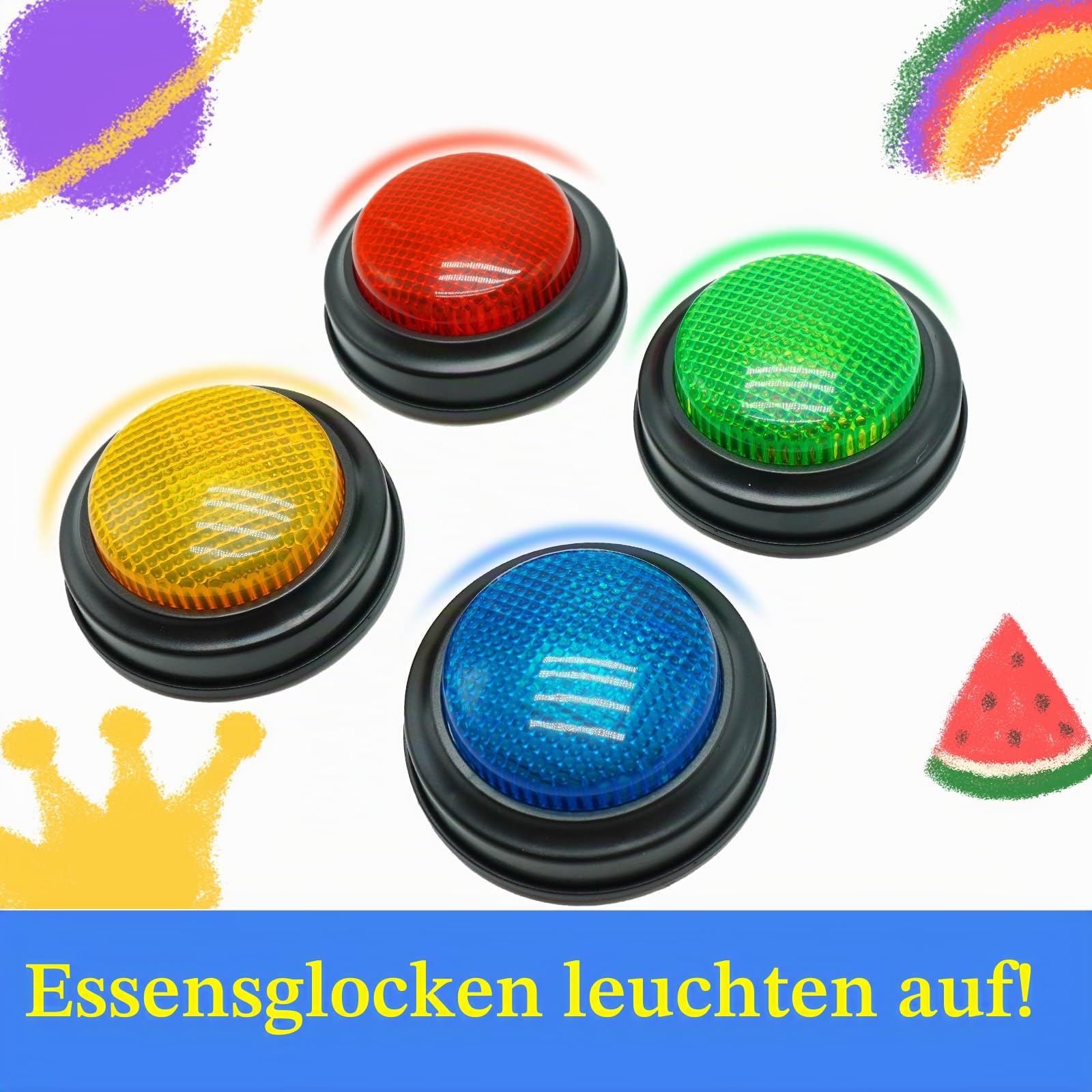 Gelabur 8er-Pack Buzzer für Quizspiele, Antwort-Summer für Klassenzimmer, Familienfeud-Gefahren-Summer, Spiel-Summer mit Lichtern und Sound für Klassenzimmer, Spielshow-Summertasten