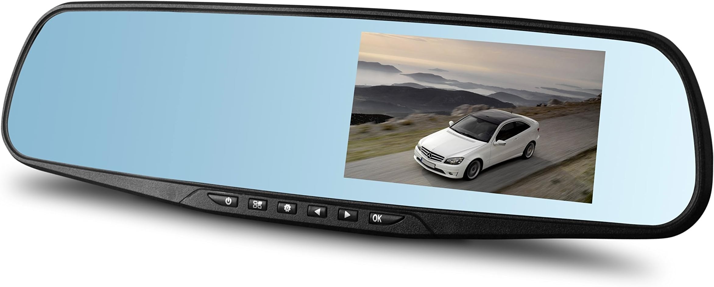 LD353 4.3โ Vehicle black box DVR car rear view mirror wide angle & full HD recording no installation and compatible w/ Toyota Honda Nissan Hyundai KIA Subaru Ford Mazda VW & other Model.