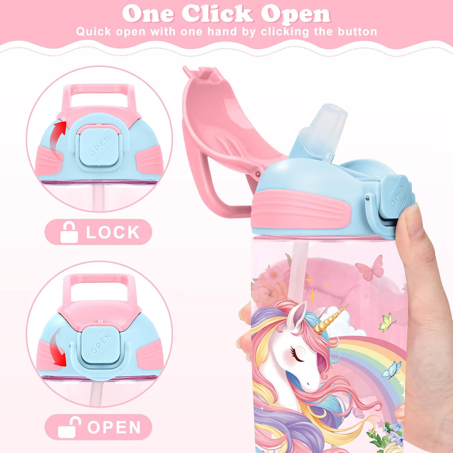Kids Water Bottle Straw Bpa Free