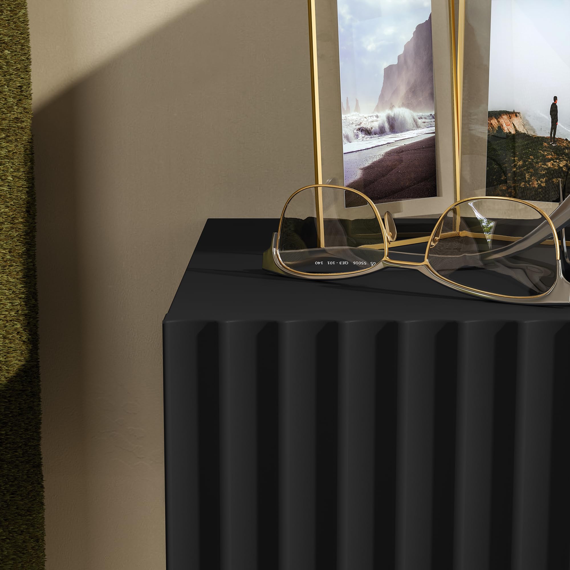 [en.casa] Nachttisch 2er Set hängend Nand 42x30x15 cm Schublade Schwarz | Nachtschrank, Nachtkästchen, Nachtkommode, Wandkonsole, Wandregal mit Schublade, Ablage, Wandmontage, gerillte Front