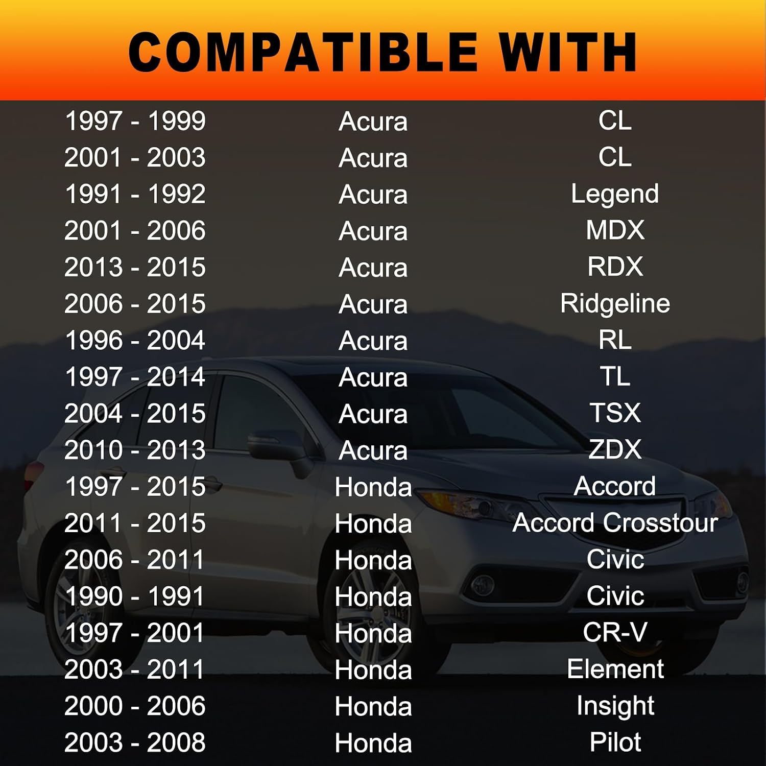 19106-RNA-A48 Radiator Coolant Reservoir Overflow Tank Cap with Joint Compatible with Acura CL Legend MDX RDX Ridgeline RL TL TSX ZDX | Honda Accord Crosstour Civic CR-V Element Insight Pilot