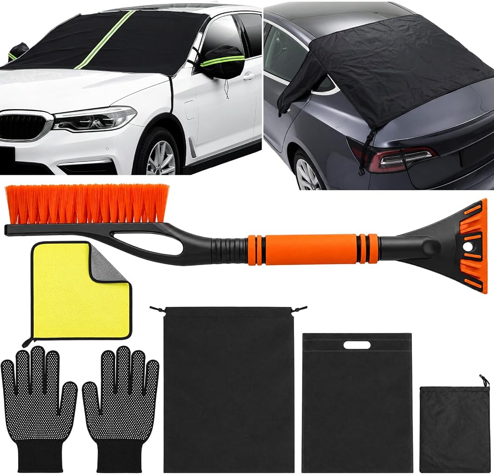 Winter Windshield Cover for Ice and Snow, Winter Car Essentials Set — 사진 1