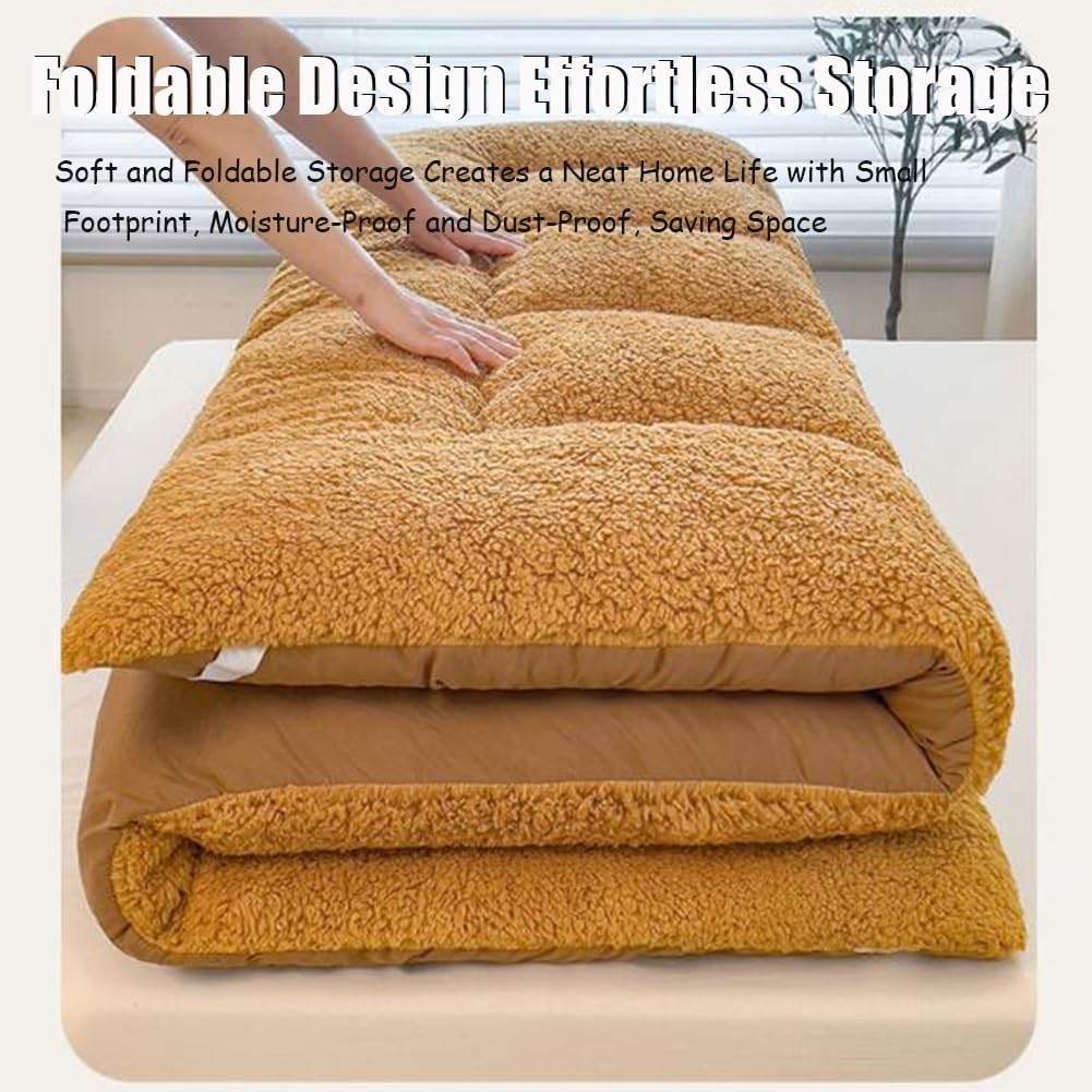 Colchón De Futón Japonés, Colchoneta De Suelo Suave para Dormir Tatami, Colchón De Futón Enrollable Plegable Colchón De Tatami Grueso Japonés Antideslizante Y Transpirable,Marrón,90x200cm