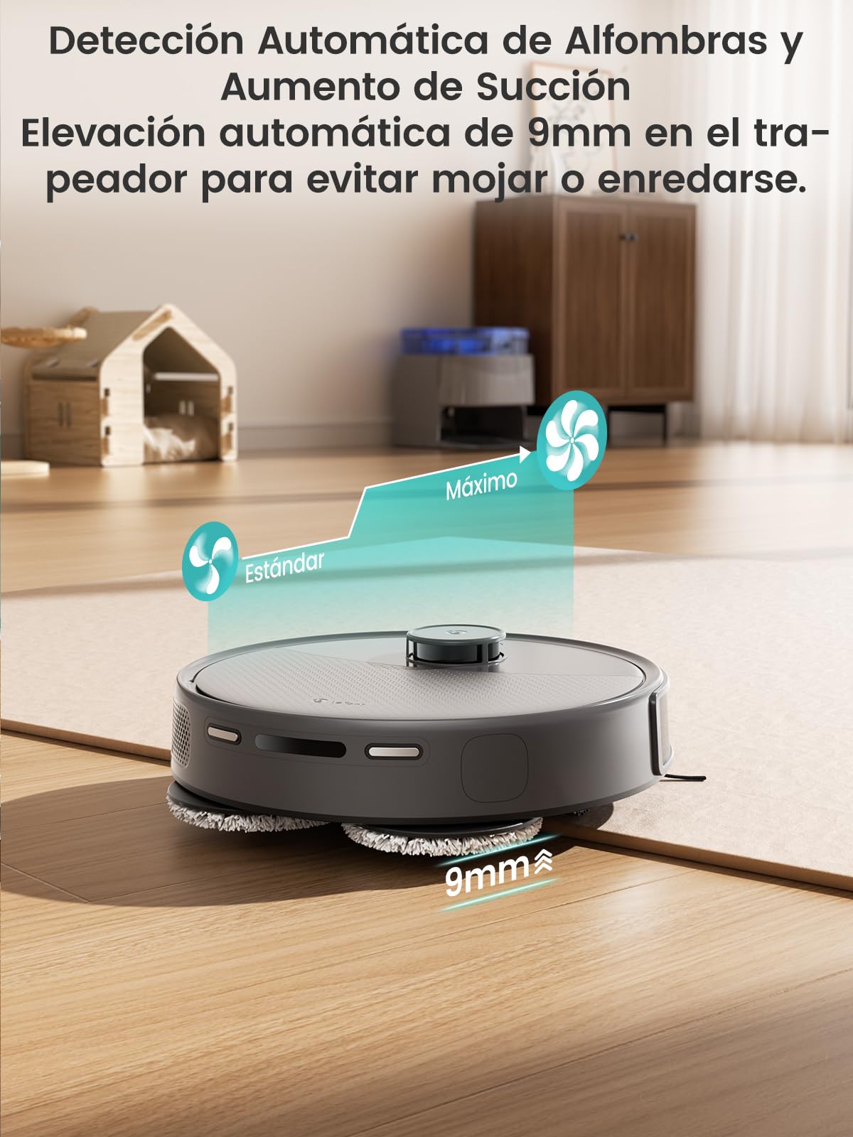 Lefant M3 Robot Aspirador y Fregasuelos con Mapeo, 220min, 12000 Pa, Automático para 3,2 L, Cepillos Antienredos, Navegación dToF, Evitación Obstáculos PSD 190°, 5G WiFi/App/Alexa, Gris