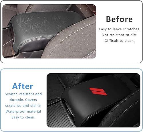 Miniatura 2 de BoxCheer Funda para reposabrazos de consola central adecuada para Dodge Charger 2011-2023  Chrysler 300 2011-2022 de cuero antiarañazos, protector
