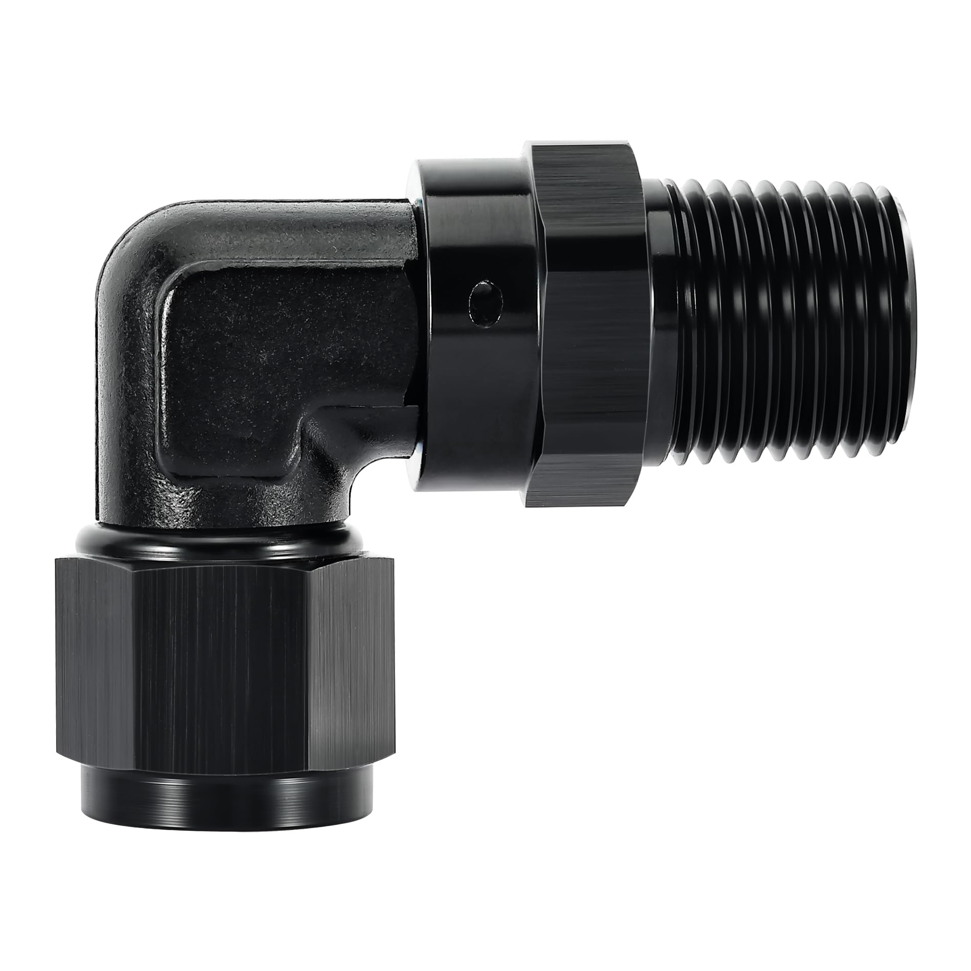 Codo 90 grados 10AN hembra a 1/2 NPT adaptador para evitar fugas en tubos negros