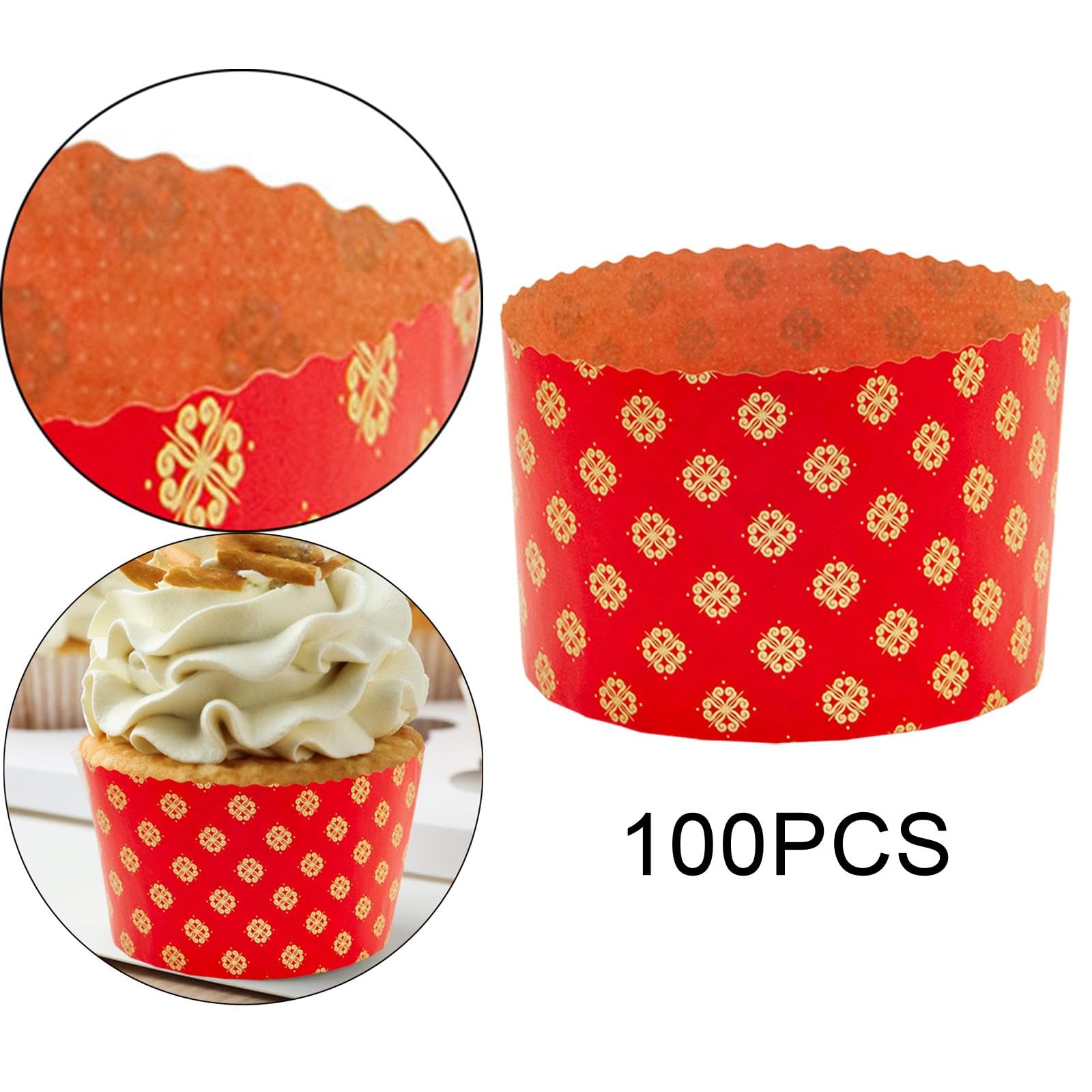 100 Caissettes En Papier pour Cupcakes et événements Festifs, B, 9 Cm X 8.5 Cm