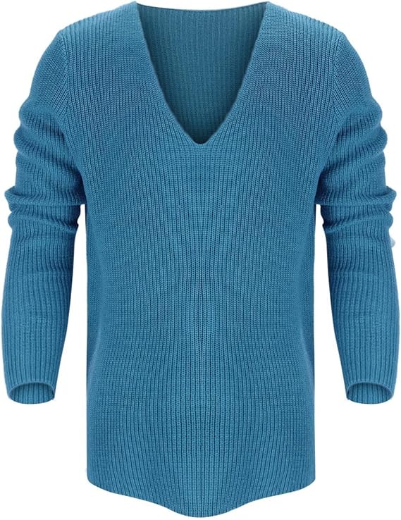 Duohropke Herren Pullover Techwear | Oversized V-Ausschnitt Winter Strick