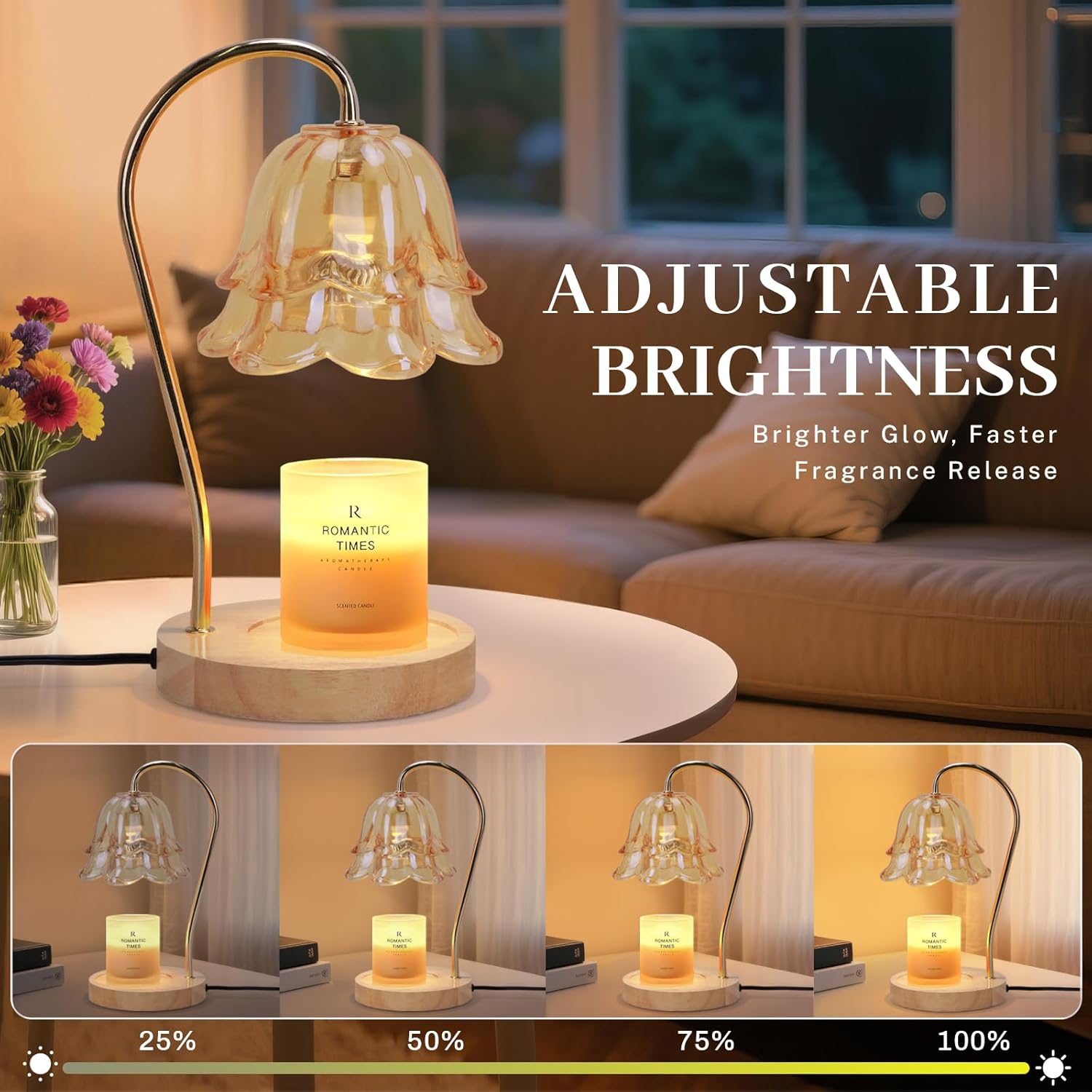AVEKI Strawberry Candle Warmer Lamp, Cute Strawberry Lamp with Timer & Dimmable & 2 Bulbs, Housewarming Gifts New Home, Birthday Valentine's Day Mother's Day Gift for Women (Lily-Amber)