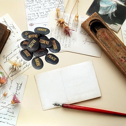 Miniatura 2 de Barelove 12 piedras inspiradoras grabadas inspiradoras para fomentar la fe, oración, piedras de jardín pulidas, regalos únicos y reflexivos, ideales