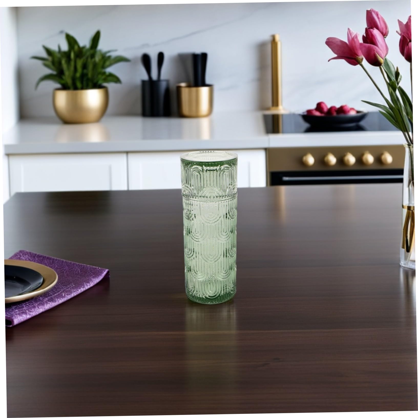 Caraffa Decorativa in Vetro con Tumbler, Set 1 Caraffa 1 Bicchiere