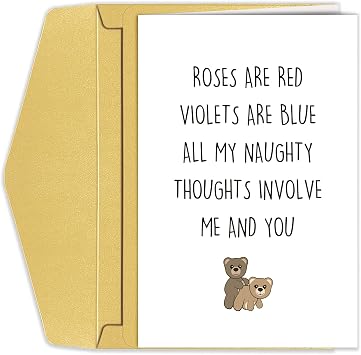 Goroar Dirty Valentines Day Card for Him Her, Naughty Thought Anniversary Card for Wife Husband, Inappropriate Poem Birthday Card