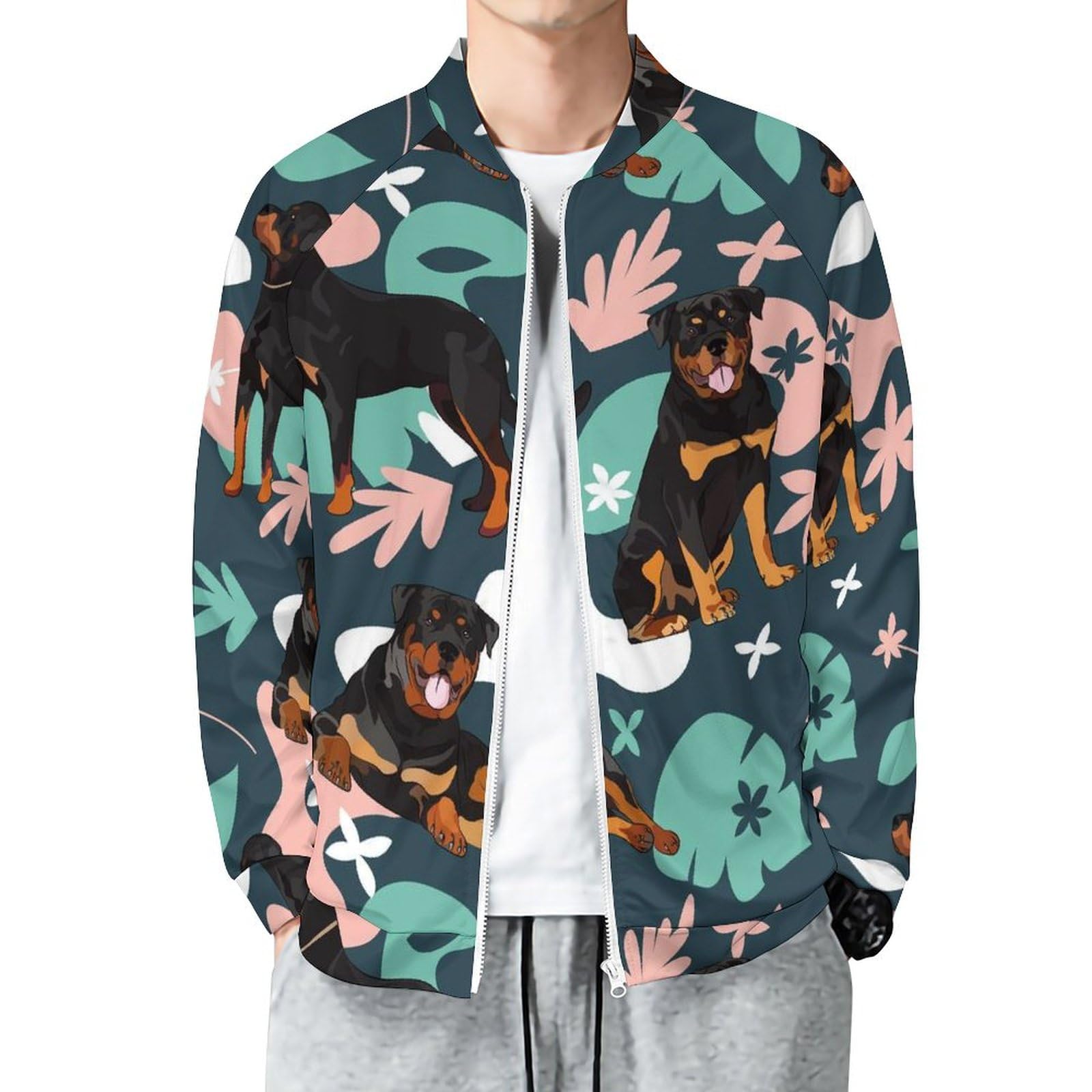 Amazon.com: TZTTZT Jackets for Men - Cute Rottweiler Casual