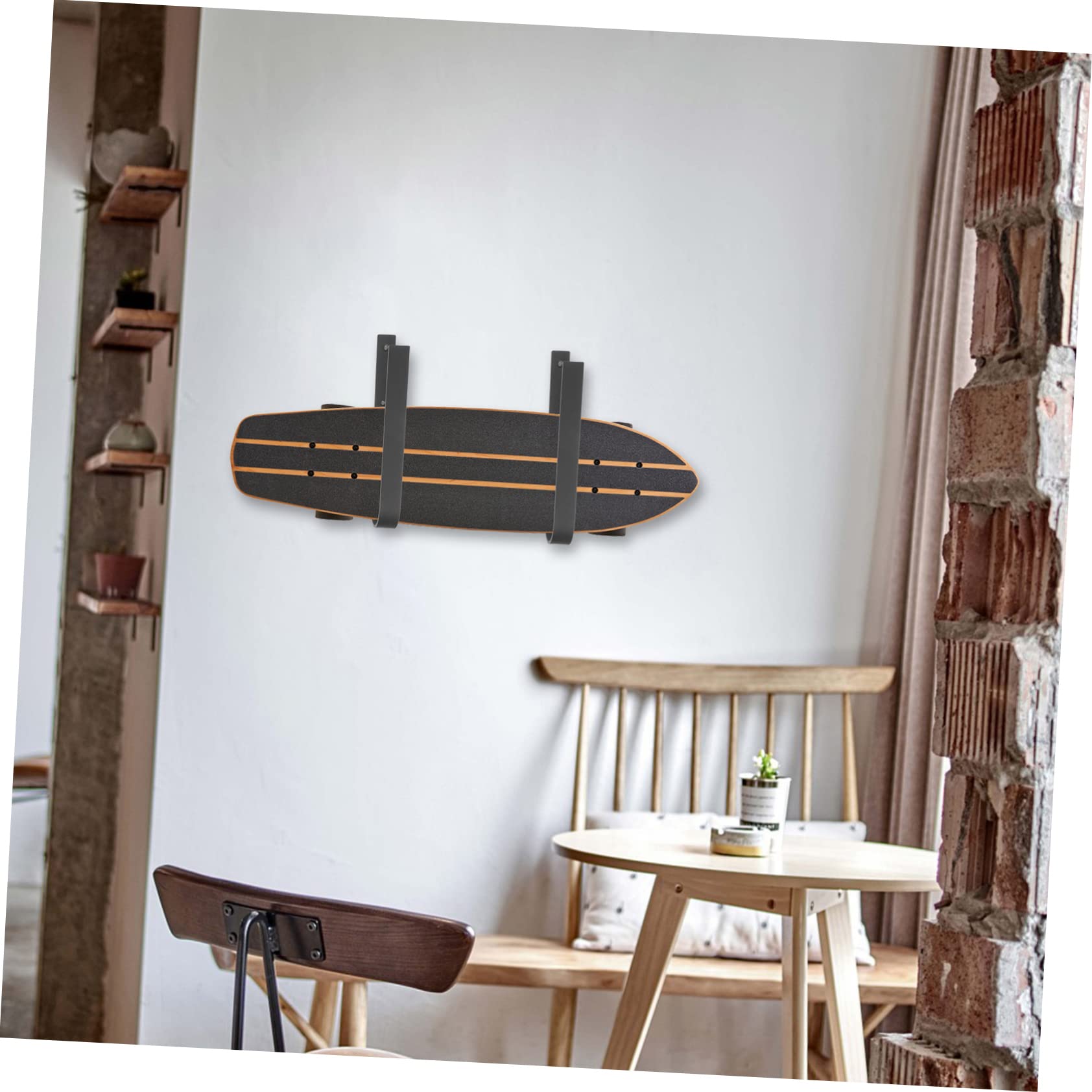 BESPORTBLE Support Mural pour Skis et Snowboard de Crochets Métalliques Robustes pour Rangement de Skateboard et Autres Équipements de Glisse