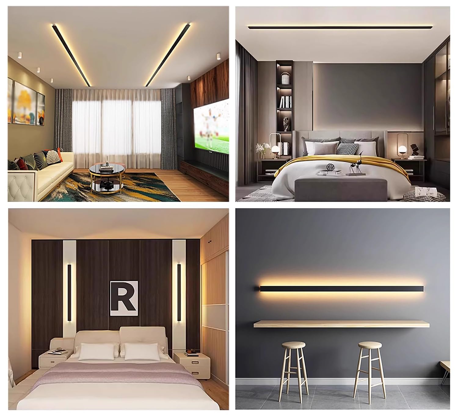 Dimensioni delle modanature per soffitti, Canale di Illuminazione con Modanatura a Corona a LED for pareti a soffitto di Lunghezze Multiple(3.6m (11.8ft))