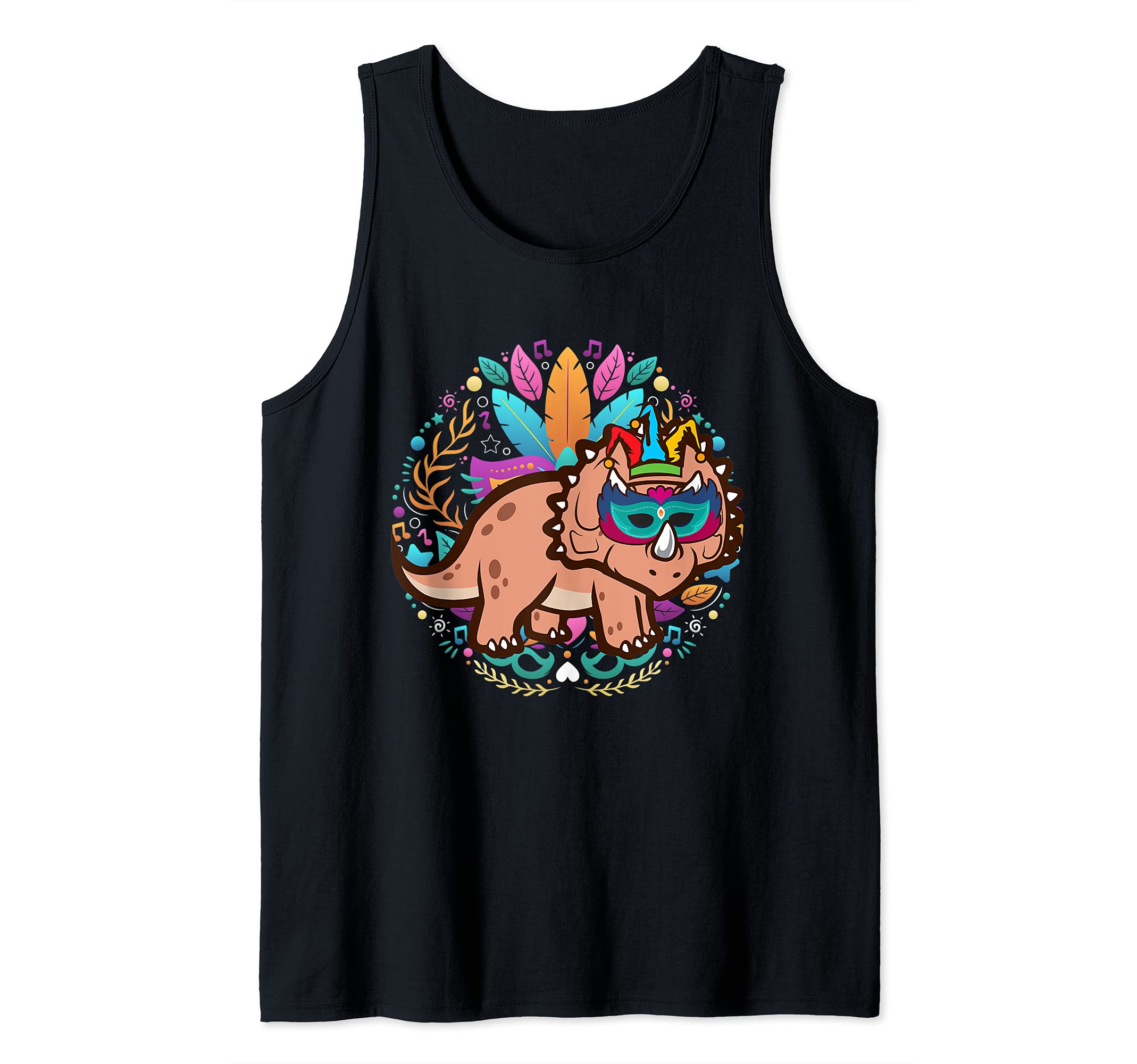 Triceratops Dinosaur New Orleans Carnival Parade Mardi Gras Tank Top