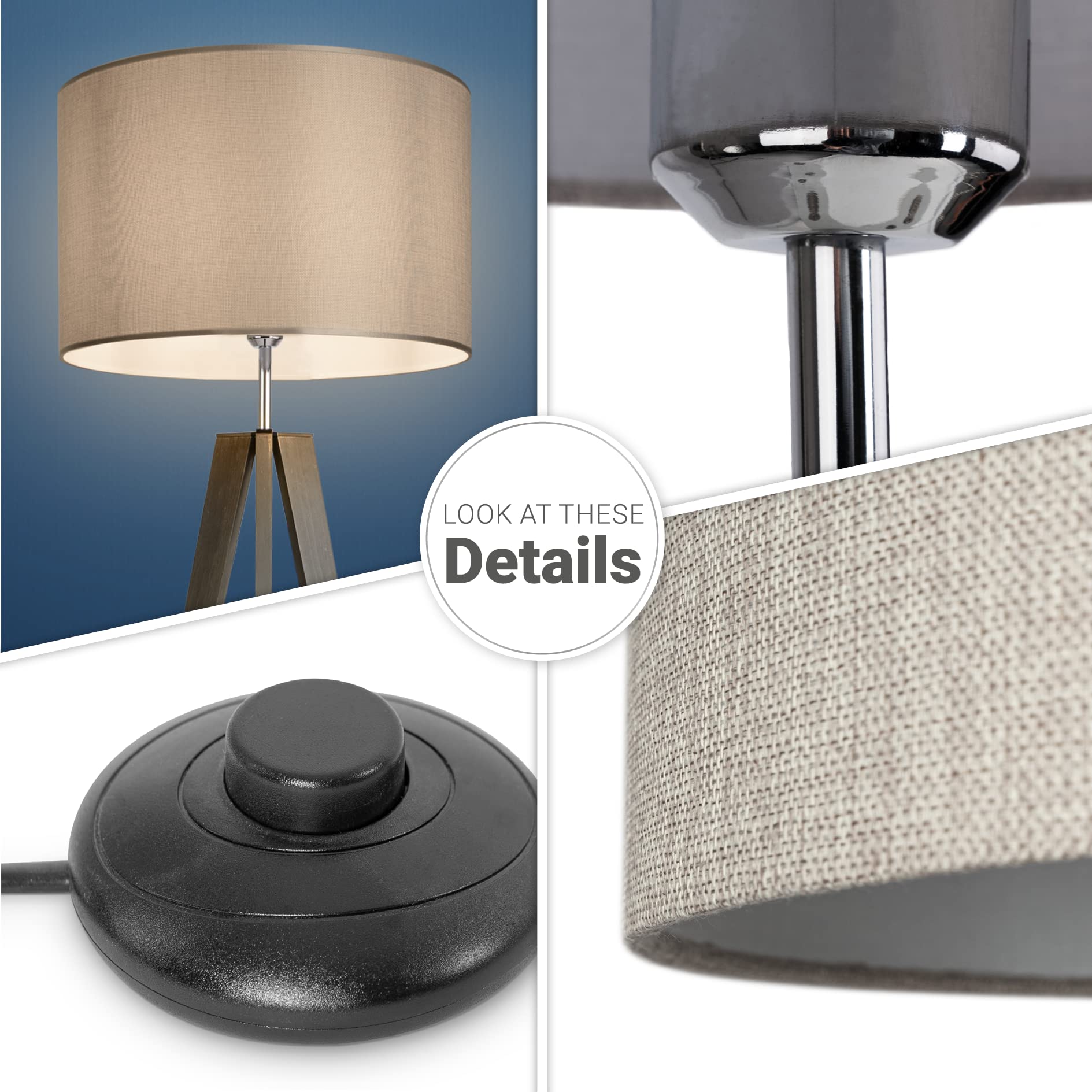 Paco Home Stehlampe Wohnzimmer Standlampe Wohnzimmerlampe E27 Fassung Leselampe Stoffschirm Lampe Schlafzimmer Stativ Stoff Lampenschirm Mit Schalter