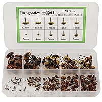 Vista 1 de 150 piezas de aguja de fieltro ojos mini vidrio ámbar ojos kits para muñecos de peluche muñecas fieltro de lana manualidades