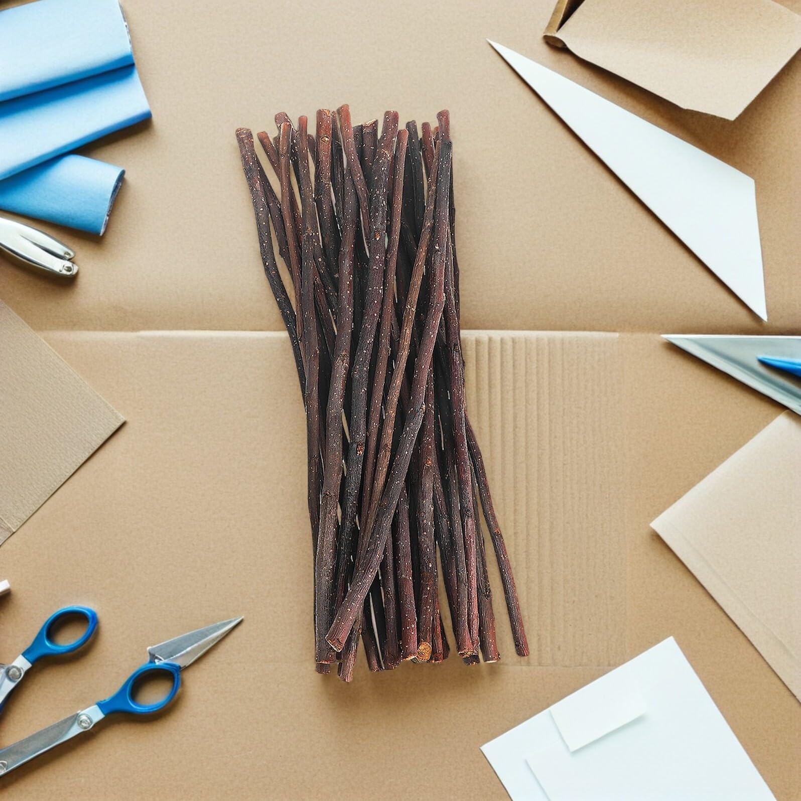 60 Piezas Palitos de Madera para Manualidades Varillas Naturales Artesanales para Decoración Rústica Proyectos DIY Adornos Hogar y Manualidades con Madera
