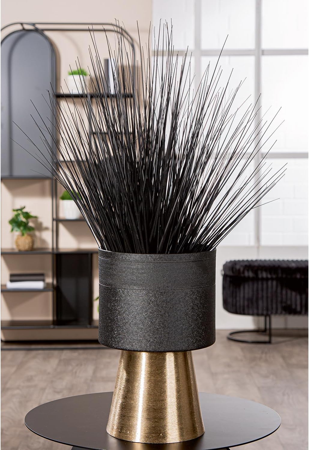 Casablanca modernes Design Decorative vase, Aluminium, Black, Höhe 34cm