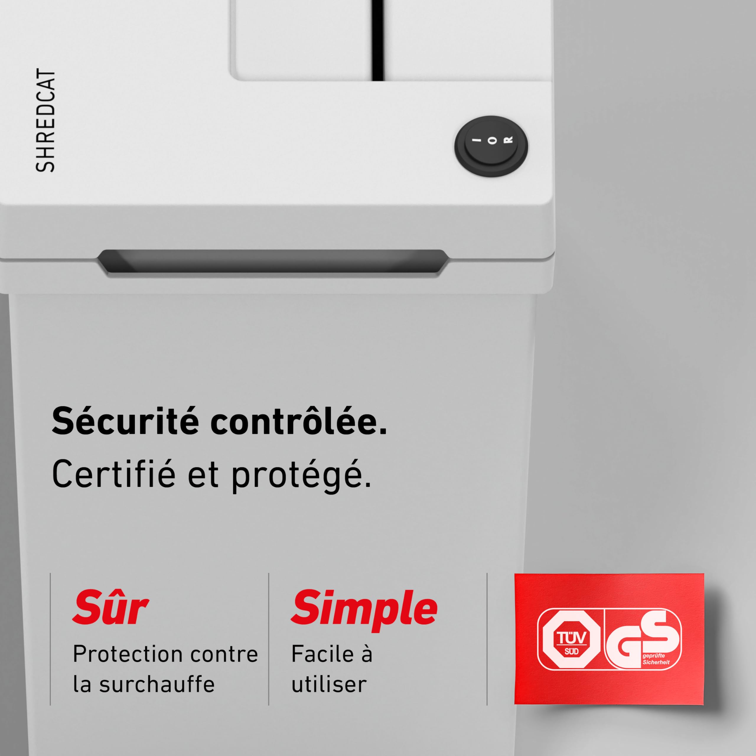 IDEAL Shredcat 8100 CC - Destructeur de Papier 10-12 Feuilles, Niveau de sécurité P-4, Coupe croisée 5x30 mm, 20 litres, Conforme RGPD, Silencieux et Puissant