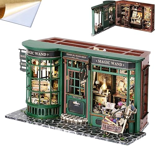 Mini casa de muñecas de madera 3D con cubierta a prueba de polvo y movimiento de música, kit de casa de muñecas en miniatura y muebles, idea