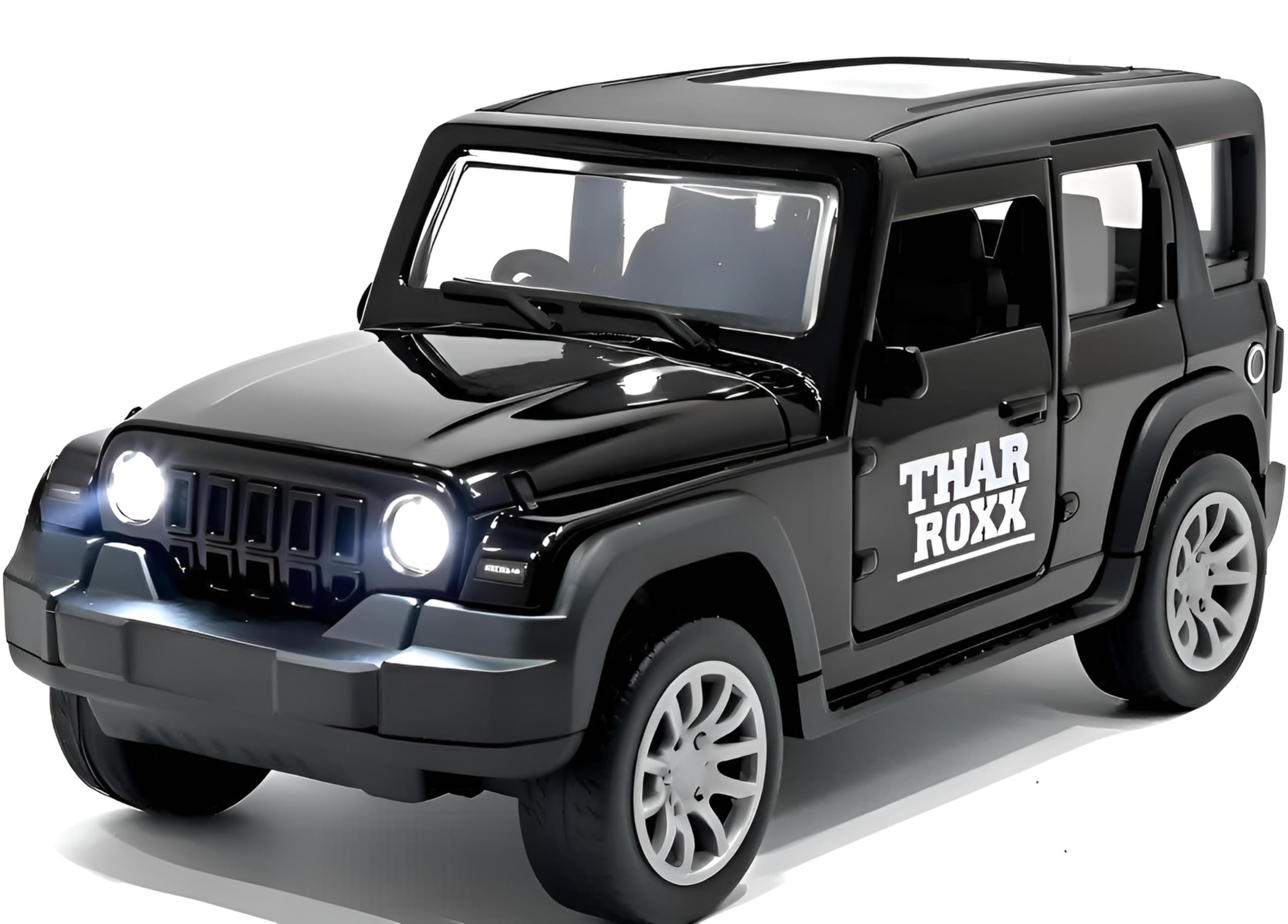 TOYOOS Thar Jeep Premium Car Toy for Kids | DieCast Metal Pull-Back Action | Openable Doors 4x4 | Light and Music | Realistic Miniature Model | Gift 2 3 4 5 6 7 8 9 10 11 12 Boys Girls | Multicolor-image-22