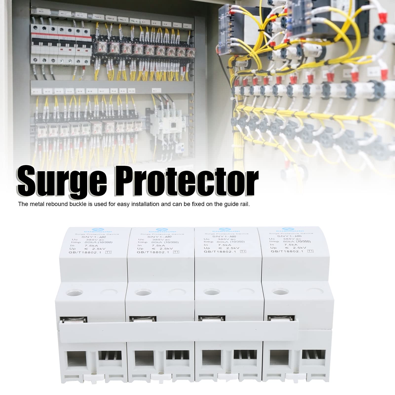 SIXRUN Parafoudre à 4P, Disjoncteur Haute Performance pour Protection