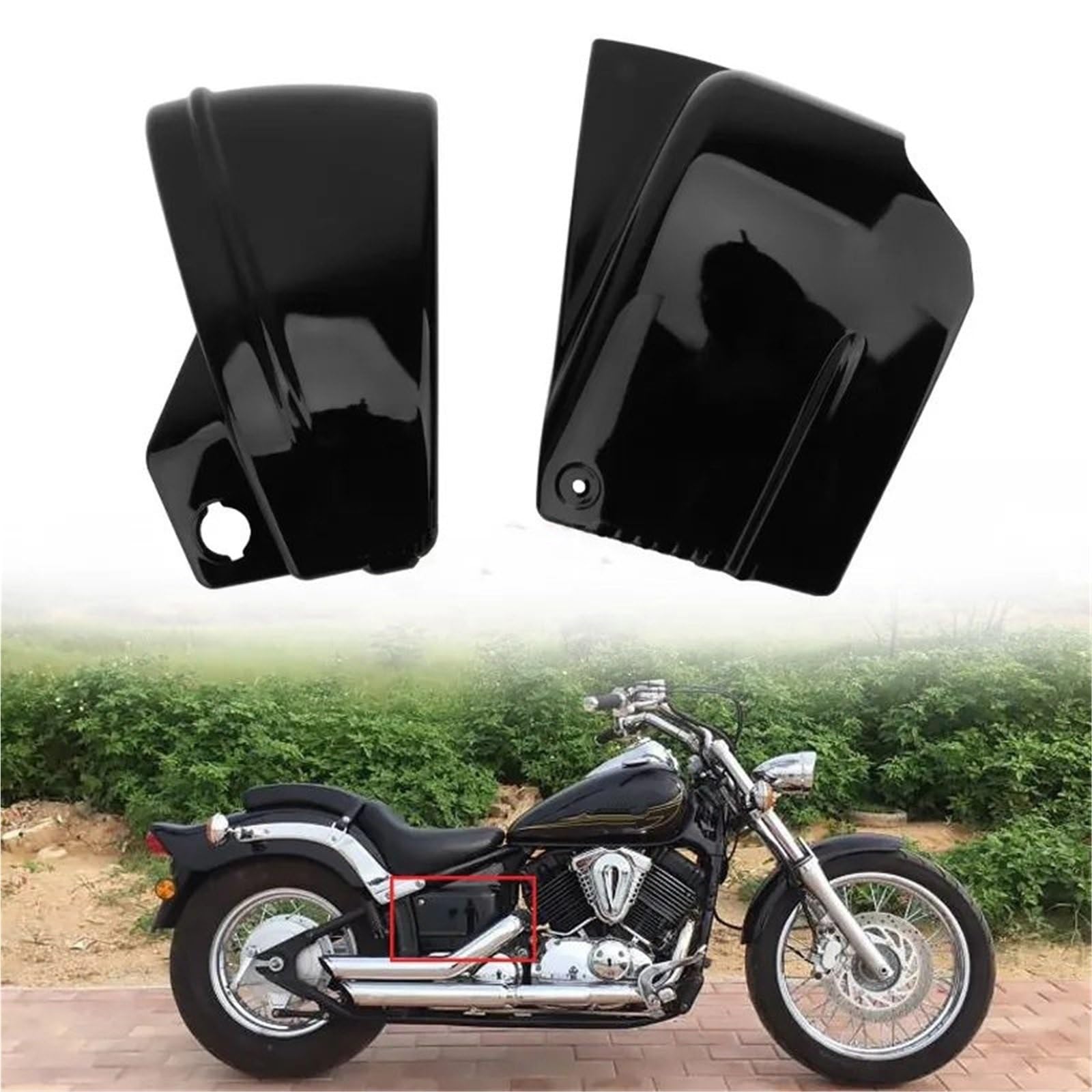 Battery Top Cover Side Battery Cover Osłona boczna akumulatora motocyklowego pasująca do Yamaha Dragstar V-Star XVS650 XVS 650 650A Vstar Dragstar Classic(DC-0029E)