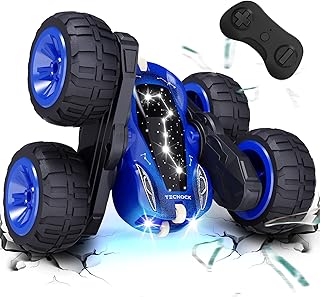 Tecnock 2025 Remote Controlled Car with 2.4 GHz Remote Control 360° Flip Stunts RC Car Monster Truck with Colourful Light from 6-12 Years Outdoor Toy Gift for Boys Children