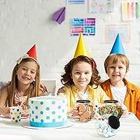 Vista 6 de Dandat 18 tarros de plástico con forma hexagonal para galletas con tapa de 28 onzas, tarro transparente de boca ancha para galletas, dulces