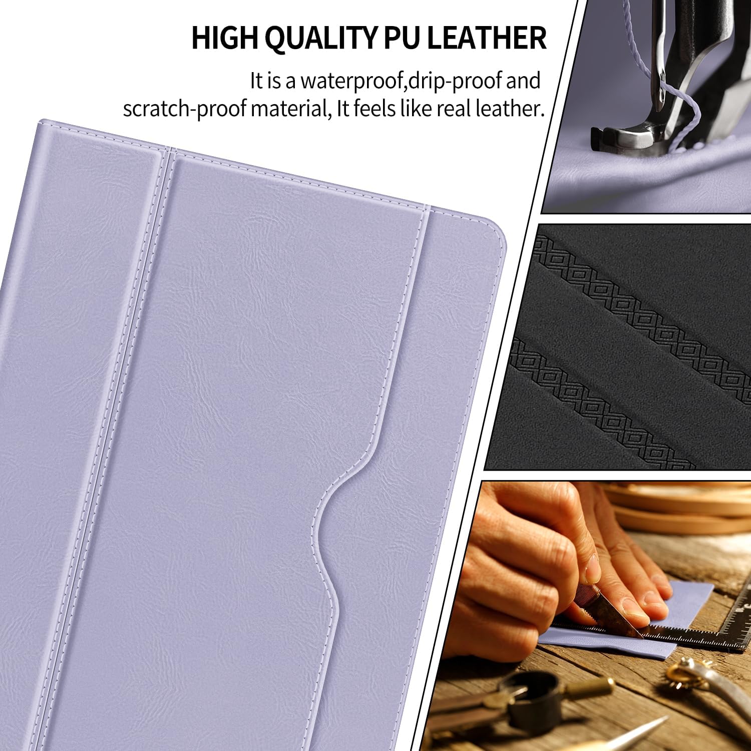 H HOLIMET Case for iPad Air 3rd Generation/iPad Pro 10.5 inch with Pencil Holder Soft TPU Stand Smart Cover, Auto Wake/Sleep Stand for 10.5" iPad Air 3 2019 / iPad Pro 2017 (Purple)