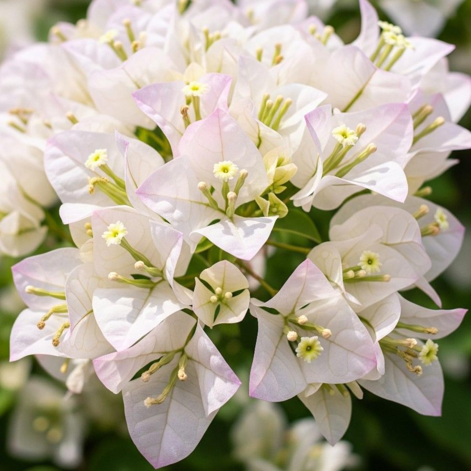 2 Bougainvillea Live Plants Tropical Bougainvillea Flowering Vine 4-8 Inch Tall White Blooms