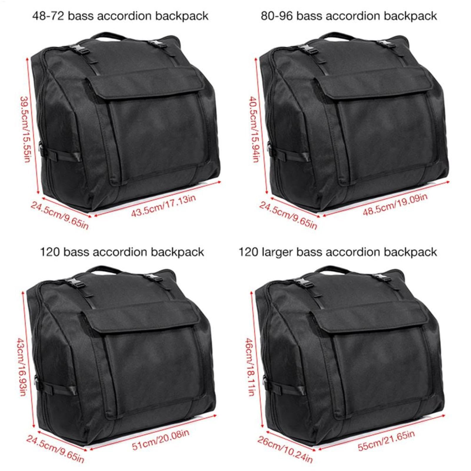 Generisch Sac d'accordéon – Oxford 43,5 x 39,5 cm, sac de transport, résistant aux rayures | sangles réglables, rangement de protection pour piano et accessoires d'instruments pour concerts, studios