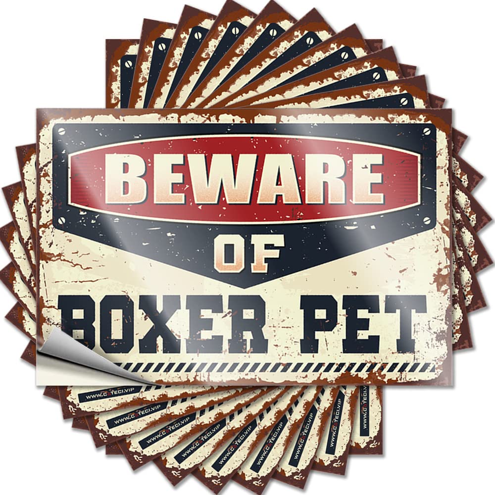 Room Decoration Bumper Sticker - Beware of Boxer Pet Coastal Durable Sticker Easy Apply for Mold Decor(8X12CM)