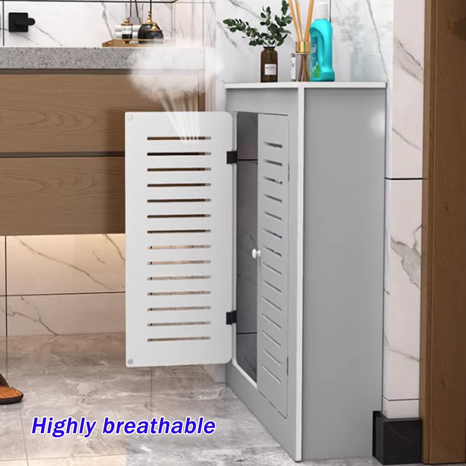 Cubierta de radiador con almacenamiento y puertas, armario calefactor transpirable para el hogar y la sala de estar