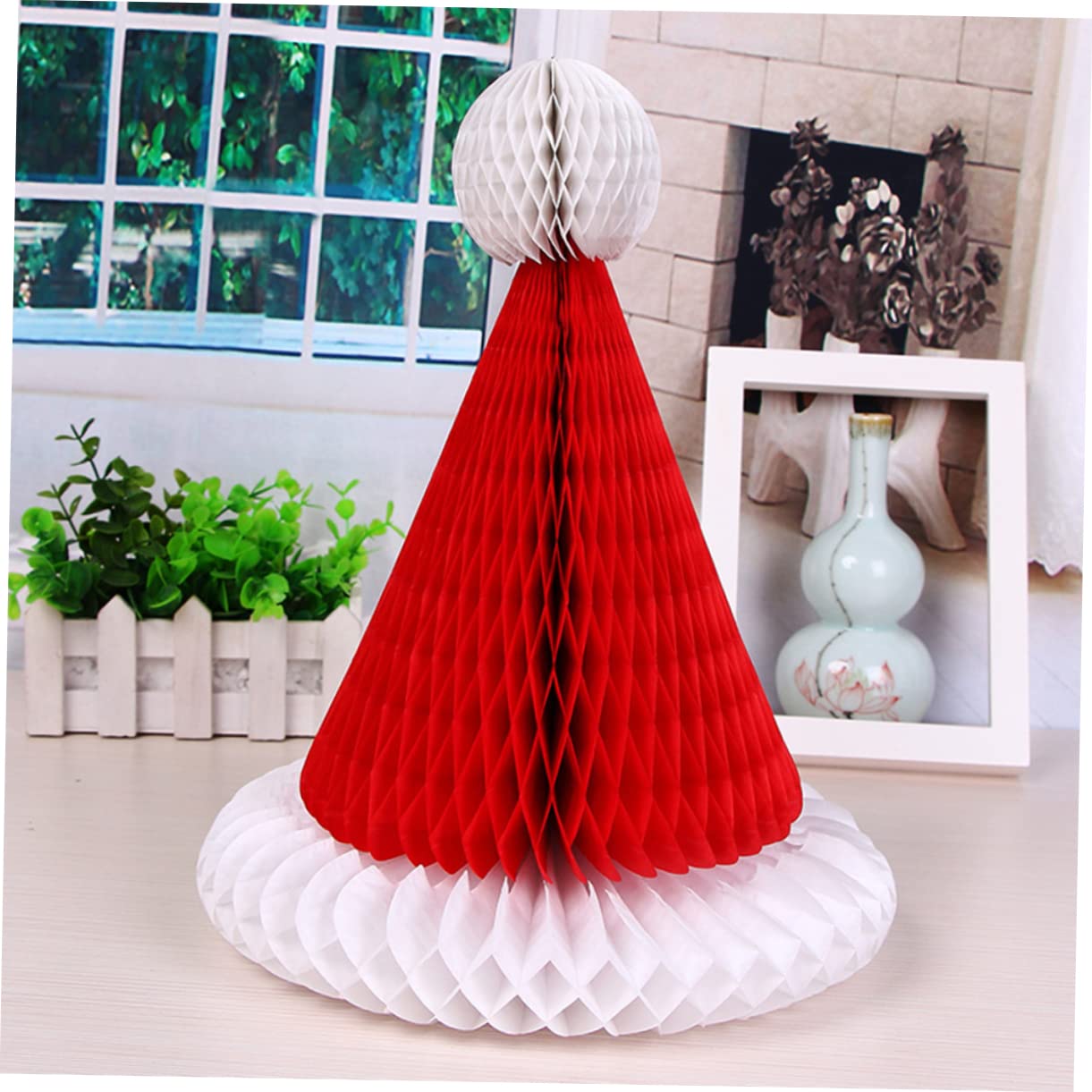 ABOOFAN 3 Set di Decorazioni Natalizie A Nido Dape Appese Cappello di Fiori di Carta Oggetti di Scena Decorativi Natalizi per La Casa 2 Pezzi * 3