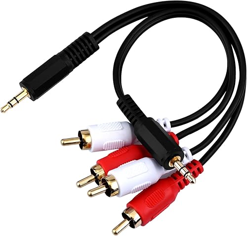 Miniatura 6 de EBOOT Paquete de 2 cables auxiliares de 0.138 pulgadas macho estéreo de 6 pulgadas, adaptador de cable Y para conectar smartphone, tablet, HDTV