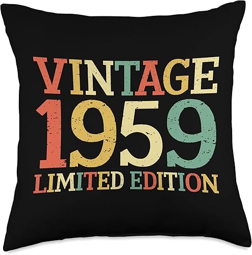 64th Birthday Gifts Men Women Vintage Born In 1959 Funny 64 Year Old Vintage 1959 Edición Limitada 64 Cumpleaños Cojín 18 x 18 pulgadas, Multicolor