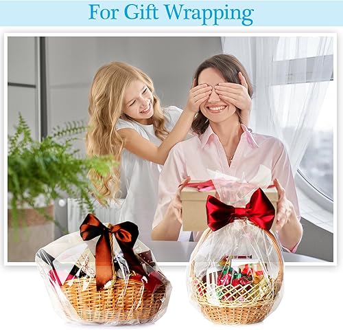 Miniatura 3 de Geyoga 6 rollos de papel de celofán transparente, papel de celofán grueso, transparente, para cestas de regalo, envoltura de plástico para ramo de