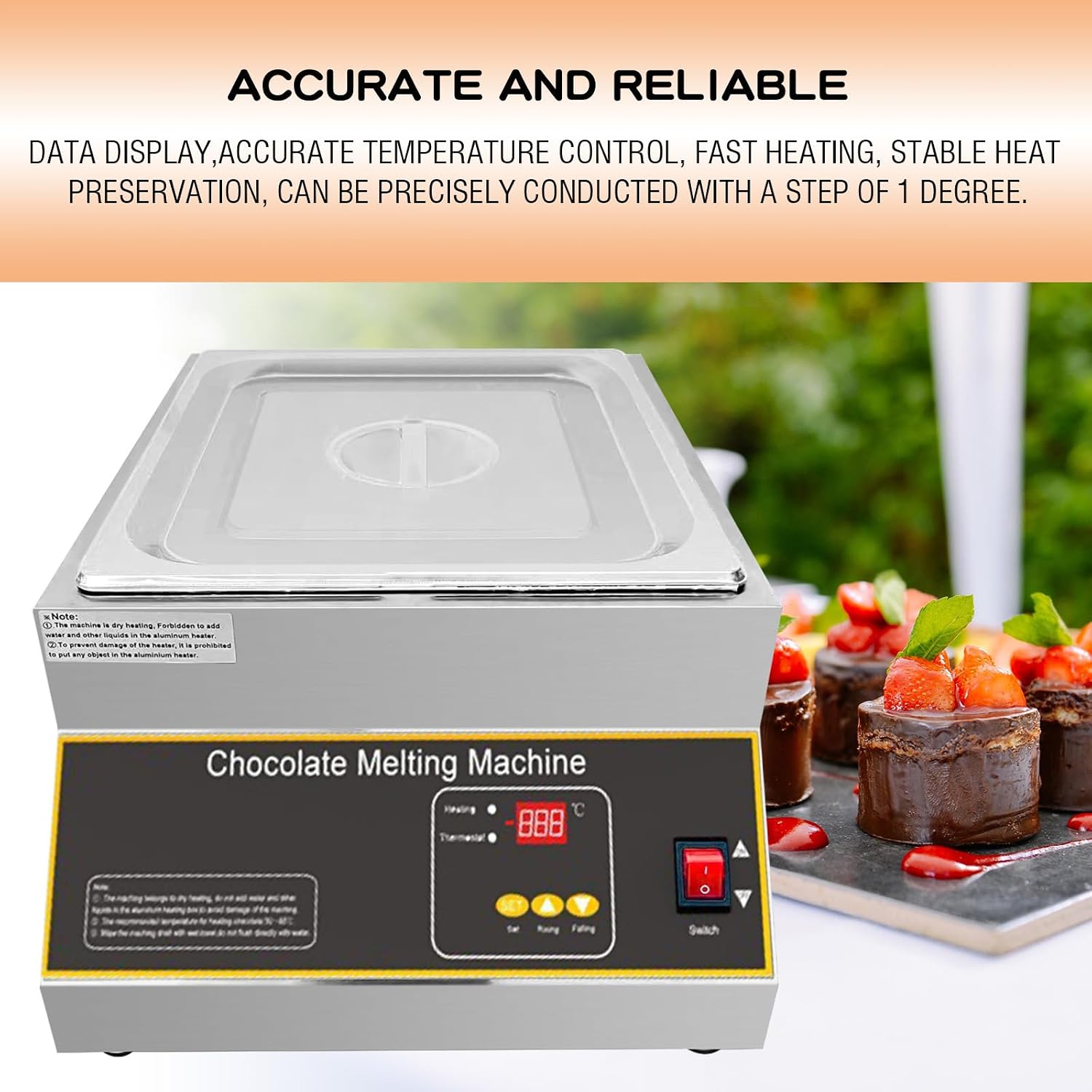 12KG Commercial Chocolate Tempering Machine with Warming Pot image 5