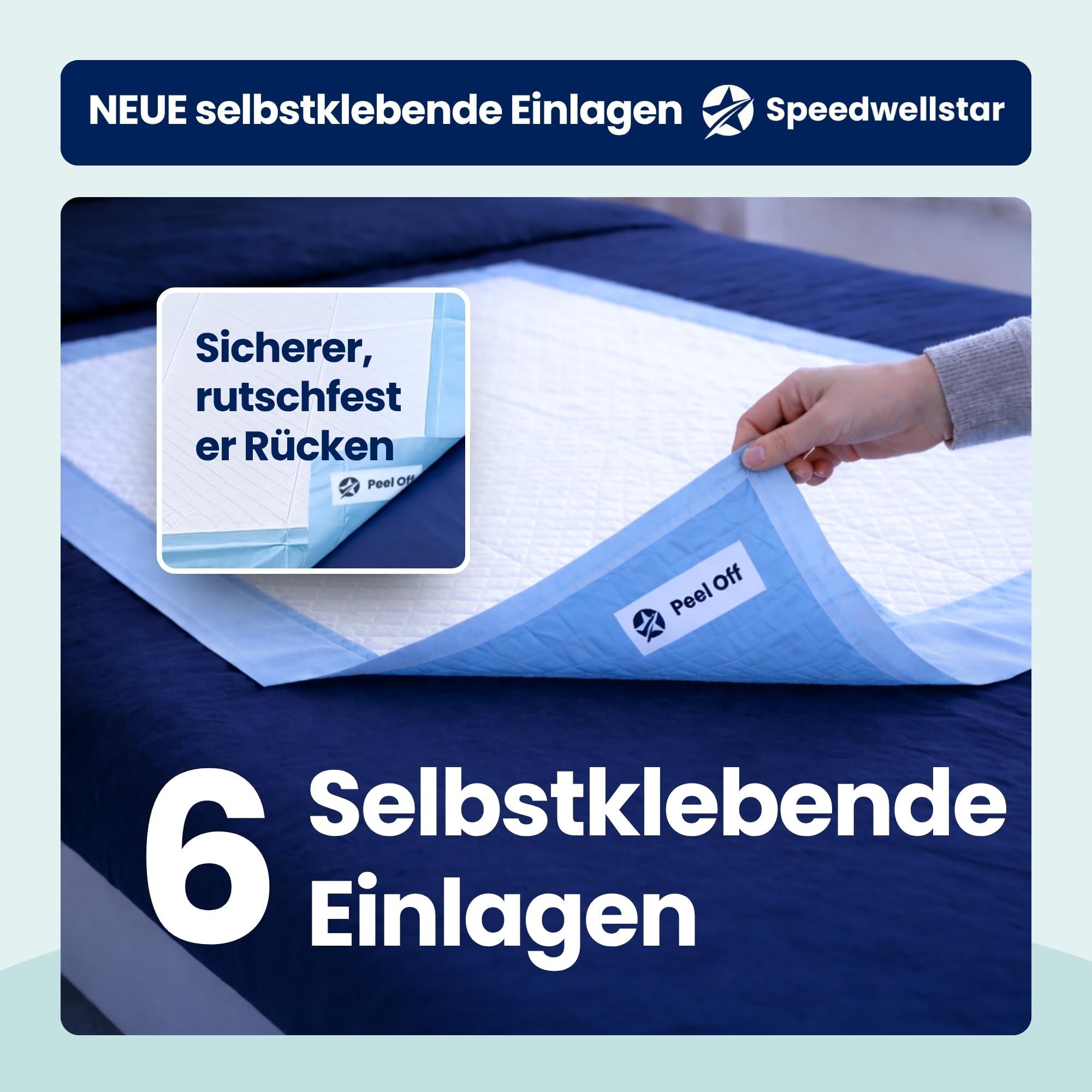 Inkontinenz-Bettenauflagen Wegwerfbar Extra Groß 150 x 80 cm | 20er-Pack | Super Absorbierend 2300 ml | Auslaufsicherer Wasserdichter Schutz für Einzel- oder Doppelbett | rutschfest Von Speedwellstar