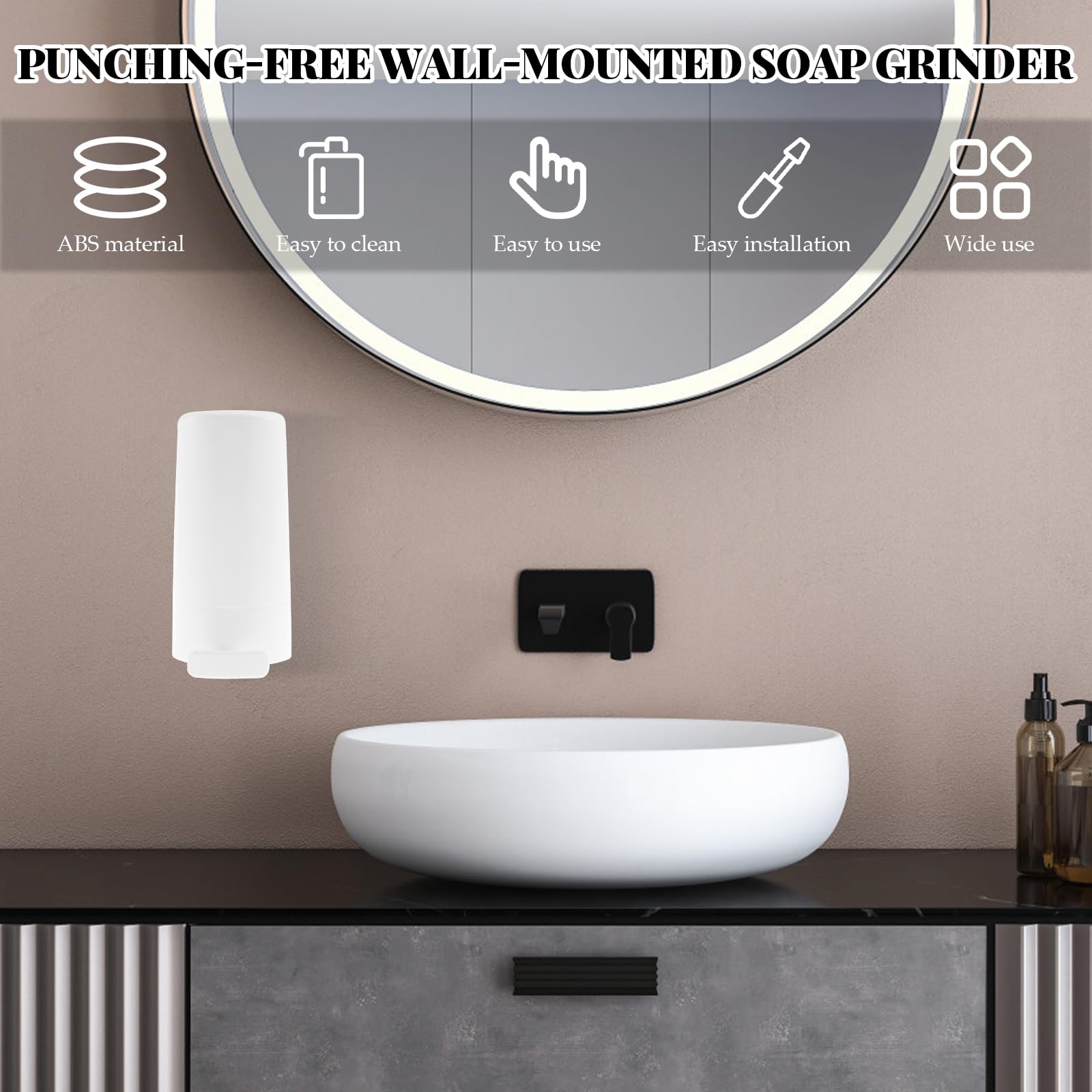 New Soap Grinder Dispenser, Bar Soap Shaver Dispenser, Easy to Install Soap Grinding Box, Hanging No Drilling Bar Soap Dispenser, Versatile Soap Container Grinder for Bathroom