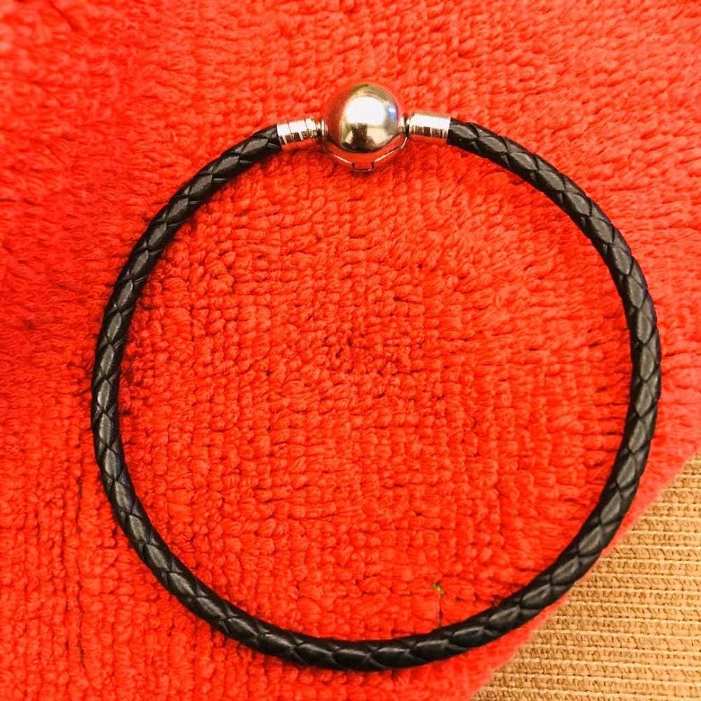 JMQJewelry Leather Stainless Steel Chain Womens Bead Charm for Bracelets Men Girl Jewelry 18.8cm 7.4inches Daughter Mother Grandma Jewelry - Image 5
