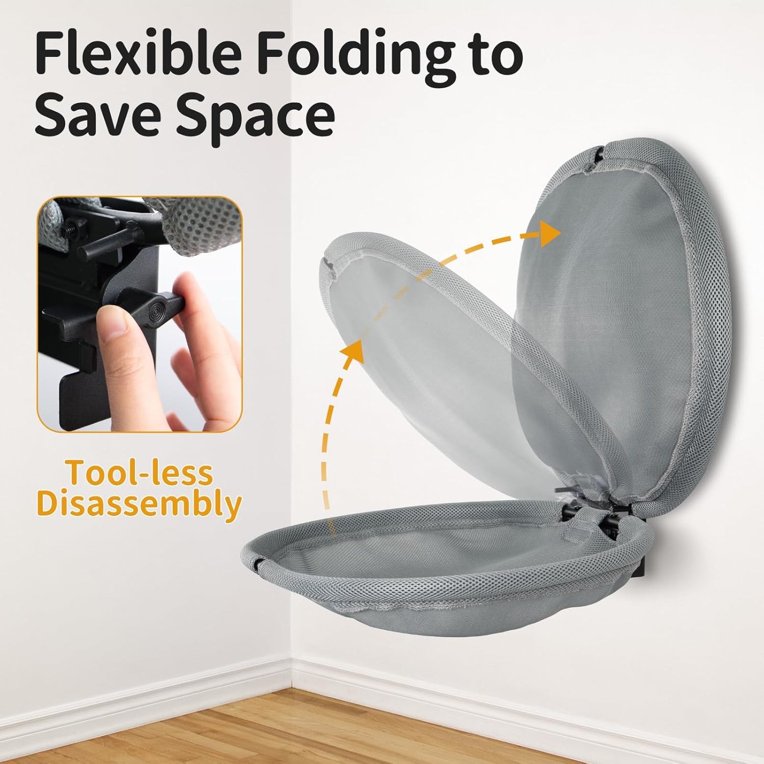 Wall Mounted Cat Hammock(2 Pack), Foldable Cat Bed with Breathable Fabric, Large, Holds Up to 30 lbs for Sleeping, Playing, Climbing and Lounging