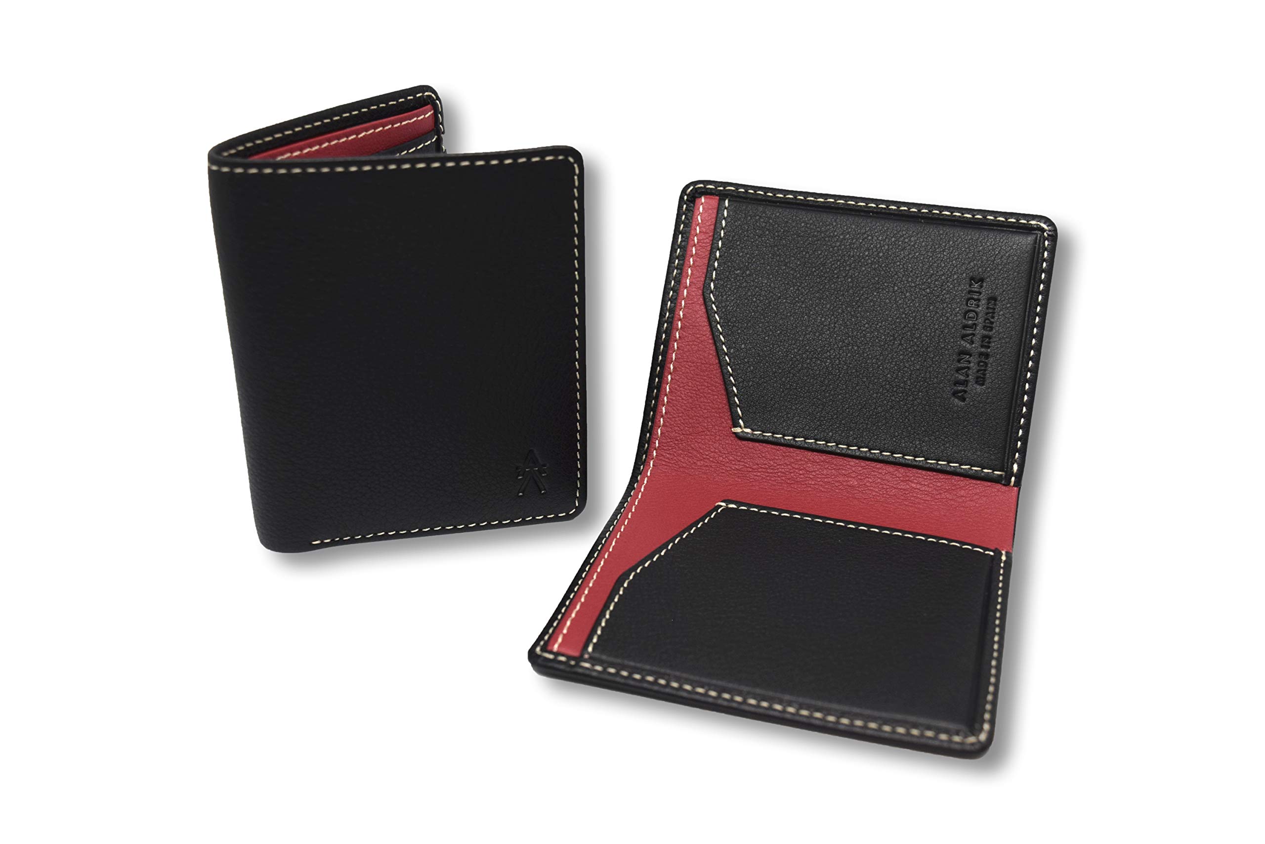Cartera Hombre Slim de Piel Auténtica, Tarjetero RFID hasta 12 Tarjetas, Billetera Fina Hecha a Mano en Ubrique, España, 3 Años de Garantía
