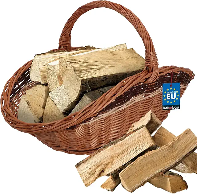 KOTARBAU® Weidenkorb für Kaminholz - Robuster Holzkorb mit Henkel